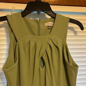 Calvin Klein Sage Green Pleated Jumpsuit size 6